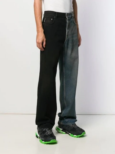 Shop Balenciaga Two-toned Flared Jeans In Blinde