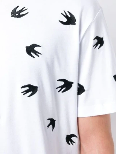 Shop Mcq By Alexander Mcqueen Swallow Print T In White