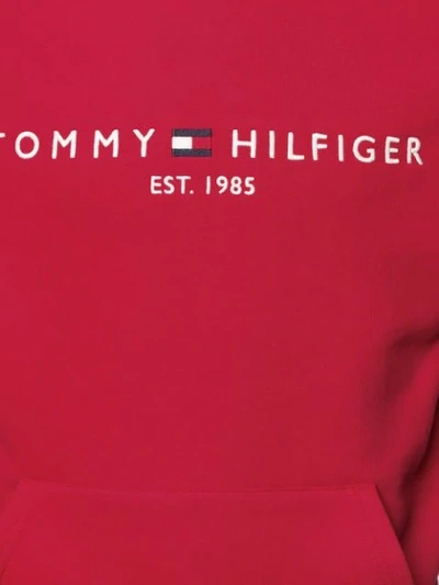TOMMY HILFIGER LOGO刺绣连帽衫 - 红色