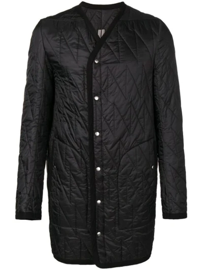 Shop Rick Owens Snap Front Padded Coat In Black