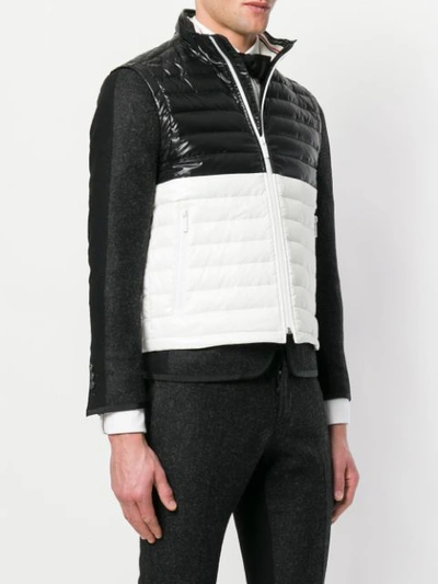 Shop Thom Browne Bicolor Quilted Down Satin Tech Vest In 001 Black