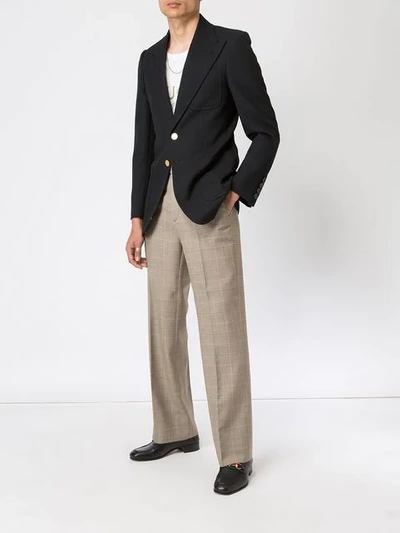 Shop Gucci Fitted Wool Blazer - Black