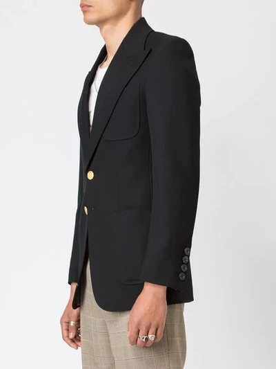 GUCCI FITTED WOOL BLAZER - 黑色