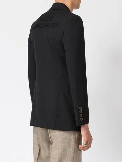Shop Gucci Fitted Wool Blazer - Black