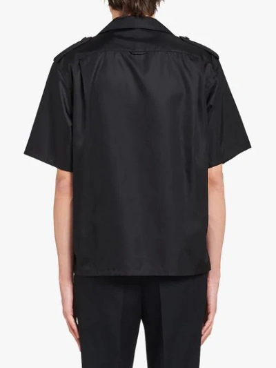 Shop Prada Military Style Bowling Shirt In Black