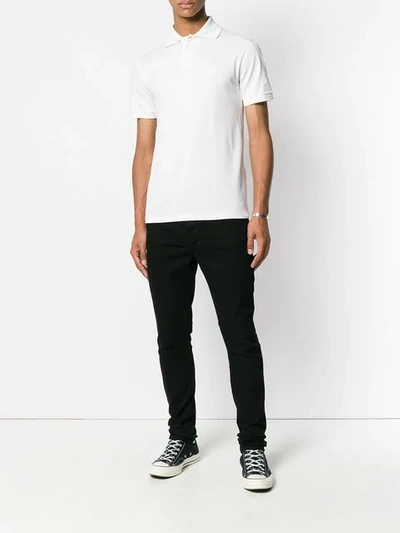 Shop Saint Laurent Piqué Polo Shirt In White