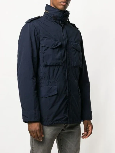 Shop Aspesi Patch Pocket Jacket In Blue