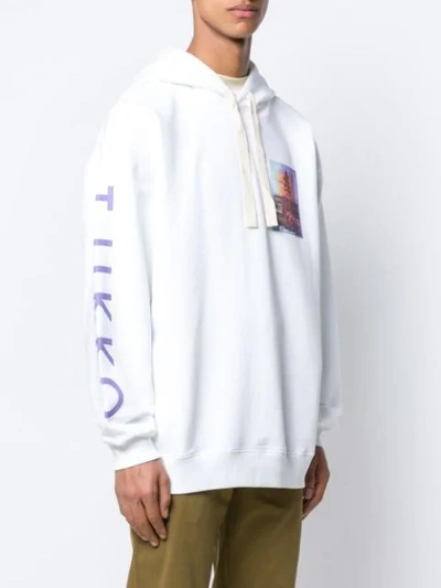 Acne Studios Old Tjikko-print Cotton Hooded Sweatshirt In White | ModeSens