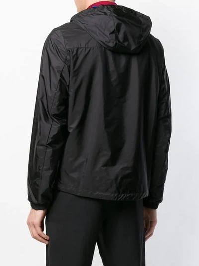 Shop Prada Hooded Windbreaker In Black