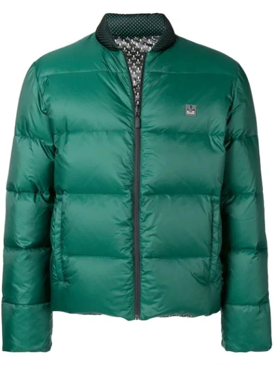 Shop Fendi Zipped Padded Jacket - Green
