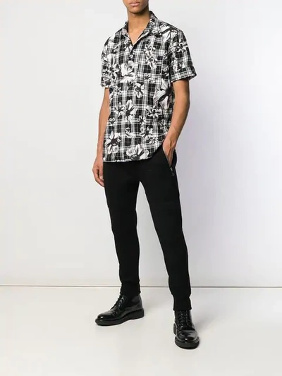 Shop Neil Barrett Mixed Print Shirt In Black