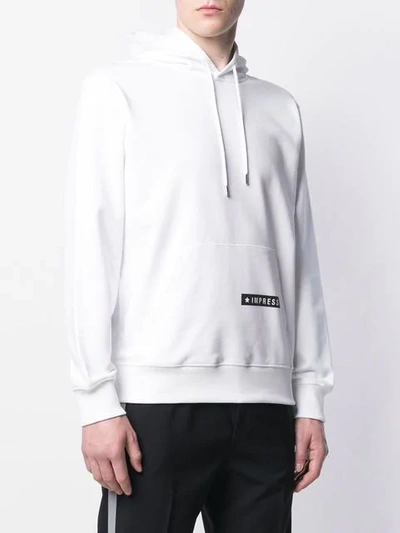 Shop Helmut Lang Printed Logo Hoodie In White