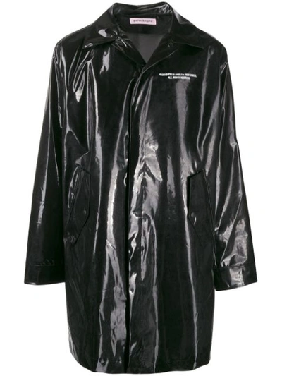 Shop Palm Angels Logo Raincoat In Black