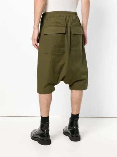 Shop Rick Owens Drop-crotch Drawstring Shorts - Green