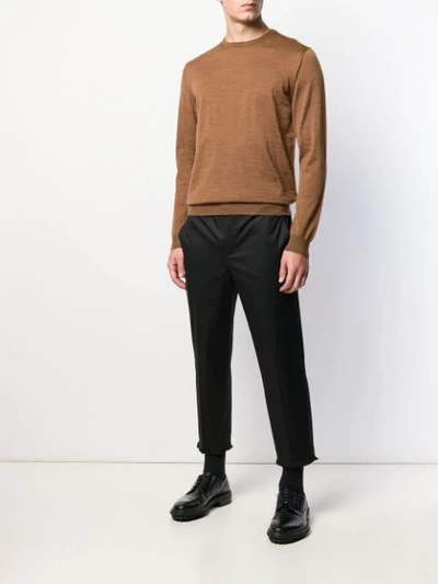 Shop Lanvin Round Neck Sweater In Brown