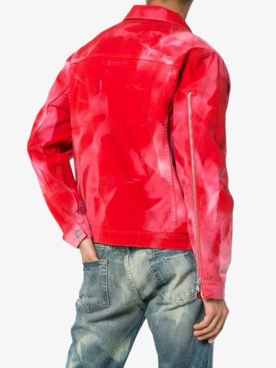 Shop 424 X Armes Bleach Trucker Jacket In Red