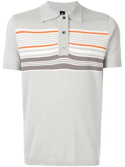 Shop Astrid Andersen Classic Polo With Stripes In Grey