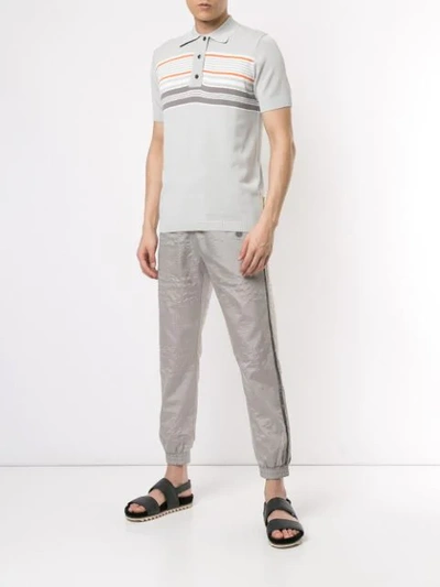 Shop Astrid Andersen Classic Polo With Stripes In Grey