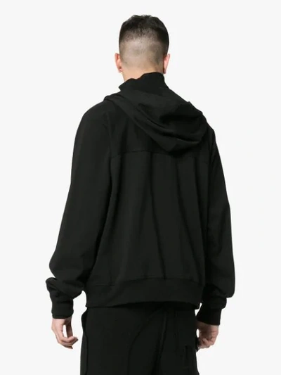 RICK OWENS 拉链抽绳系带连帽衫 - 黑色