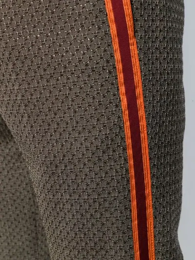 Shop Etro Side Stripe Suit Trousers In 100 Brown