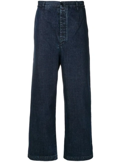 Shop Sunnei Wide Leg Trousers - Blue