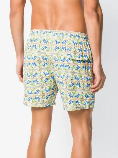 Shop Capricode Printed Swim Shorts In Yellow