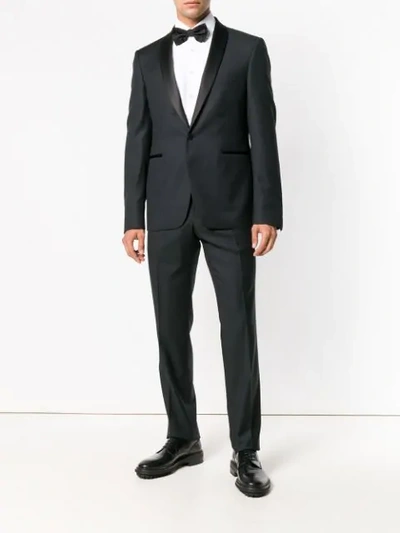 Shop Tagliatore Shawl Lapel Suit In Black