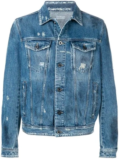 Shop Diesel Black Gold Denim Jacket With Stone In Blue