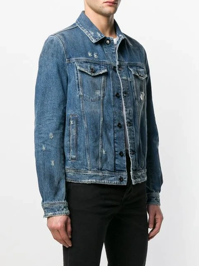 Shop Diesel Black Gold Denim Jacket With Stone In Blue