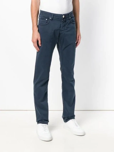 Shop Jacob Cohen Straight Leg Jeans In Blue