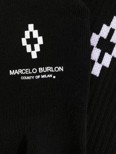 Shop Marcelo Burlon County Of Milan Logo Socks In Black