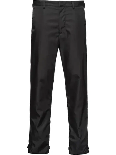 Shop Prada Nylon Trousers In Black