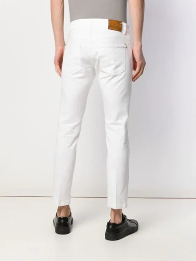 Shop Entre Amis Cropped Slim-fit Jeans In White
