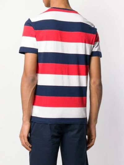 Shop Polo Ralph Lauren Striped Logo T-shirt In Red