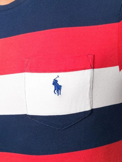 Shop Polo Ralph Lauren Striped Logo T-shirt In Red