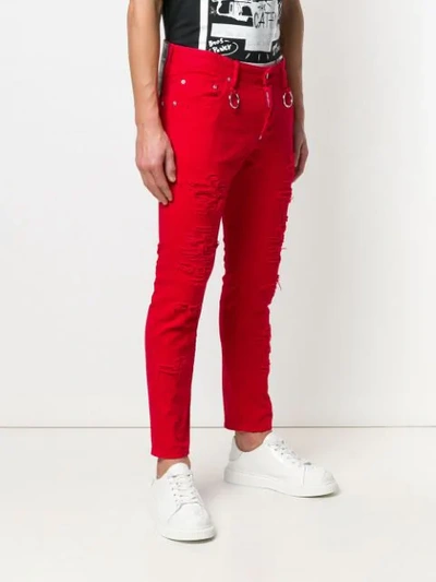 DSQUARED2 SKATER紧身牛仔裤 - 红色