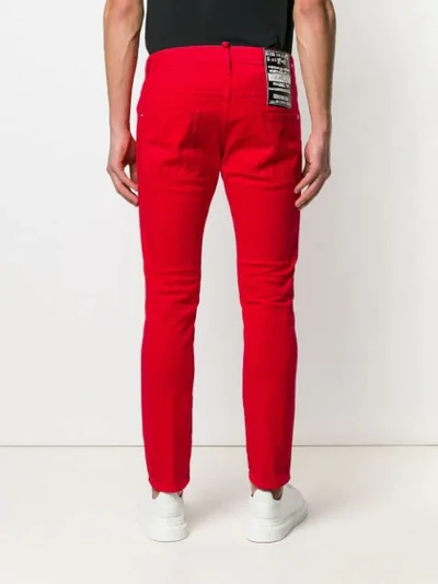 Shop Dsquared2 Skater Skinny Jeans In Red