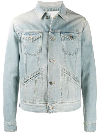 Shop Givenchy Washed Denim Jacket In Blue