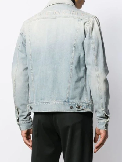 Shop Givenchy Washed Denim Jacket In Blue
