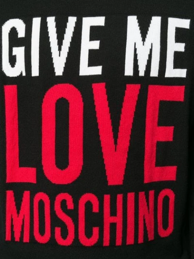 Shop Love Moschino 'give Me Love' Print Jumper In Black