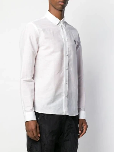 Shop Kenzo Button Down Logo Shirt In White