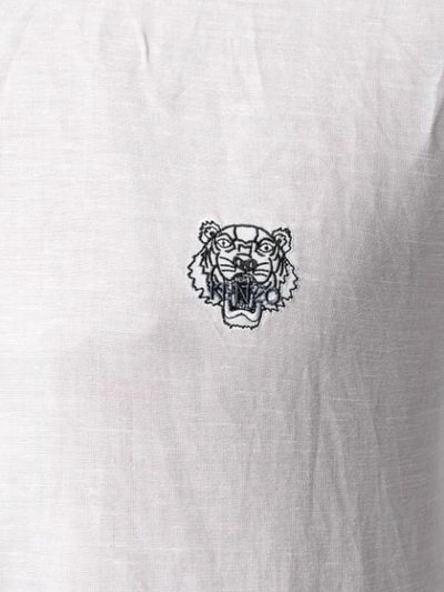 Shop Kenzo Button Down Logo Shirt In White