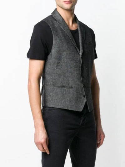 Shop John Varvatos Classic Waistcoat In Grey