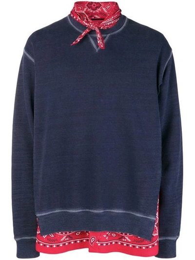 Dsquared2 Sweatshirt With Bandana Print In Blue,red,white | ModeSens