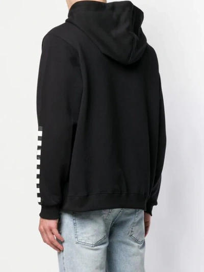 Shop Vision Of Super Checkered Sleeve Logo Hoodie In Black