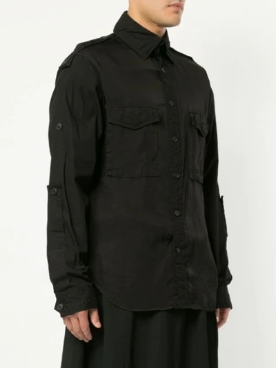 Shop Yohji Yamamoto Hemd Im Military-look In Black