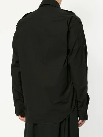 Shop Yohji Yamamoto Hemd Im Military-look In Black