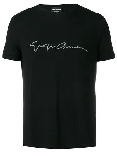 Shop Giorgio Armani Black Logo T