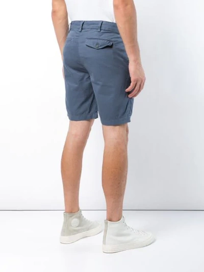 Shop Save Khaki United Knee-length Fitted Shorts In Blue