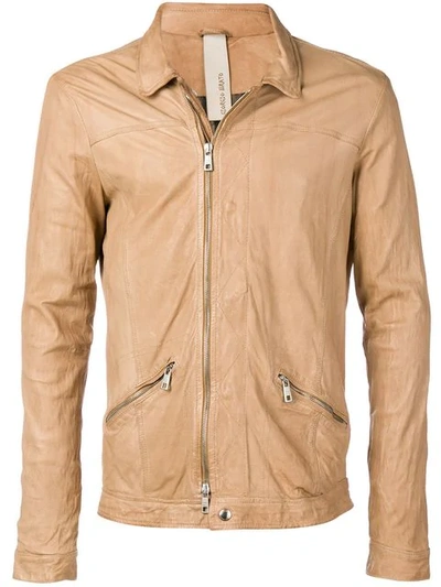 Shop Giorgio Brato Leather Jacket In Brown